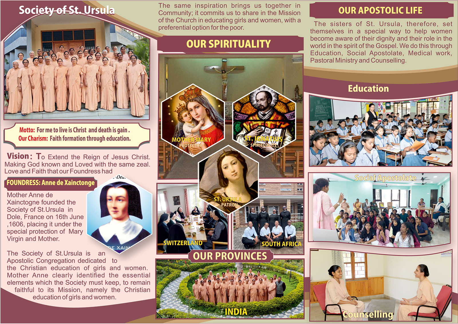 Society of St. Ursula Vocation Promotion Brochure
